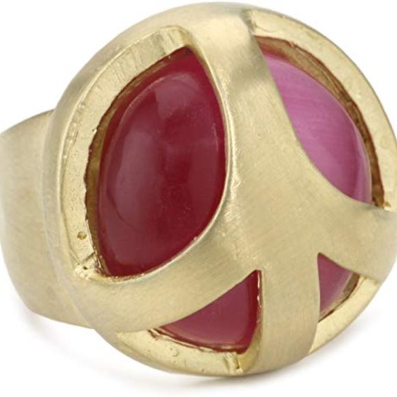Low Luv by Erin Wasson Peace Red Cat Eye Ring - Picture 2 of 6